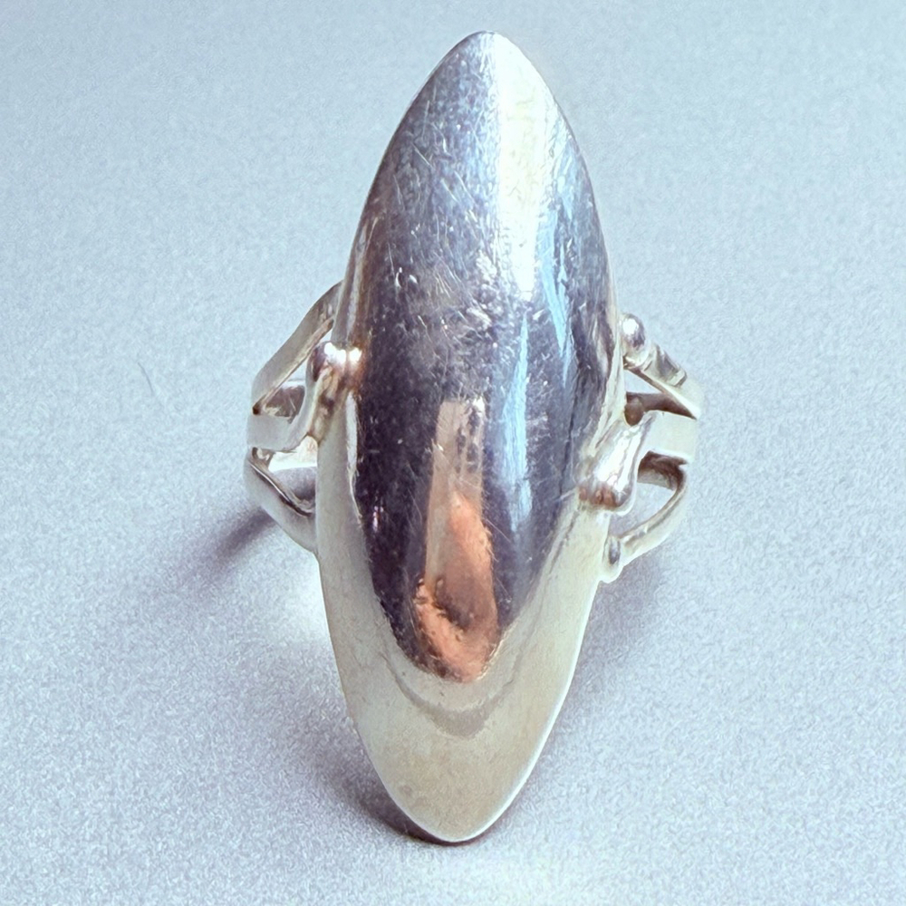 RARE Native American Hopi BIG Torpedo Dome Sterling Silver Modernist Ring VTG